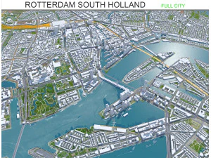 Kota Rotterdam belanda selatan 40km Model 3D