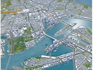 Rotterdam city south holland 40km 3D Model
