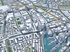 Rotterdam city south holland 40km 3D Model