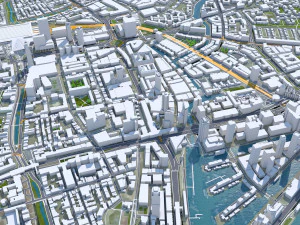 Rotterdam city south holland 40km 3D Model
