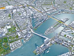 Rotterdam city south holland 40km 3D Model