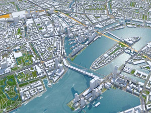Rotterdam city south holland 40km 3D Model