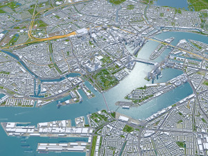 Rotterdam city south holland 40km 3D Model