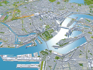 Rotterdam city south holland 40km 3D Model