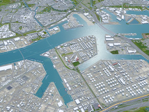 Rotterdam city south holland 40km 3D Model