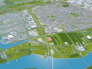 Rotterdam city south holland 40km 3D Model
