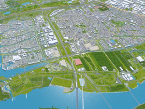 Rotterdam city south holland 40km 3D Model
