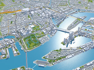 Rotterdam city south holland 40km 3D Model