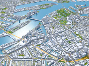 Rotterdam city south holland 40km 3D Model