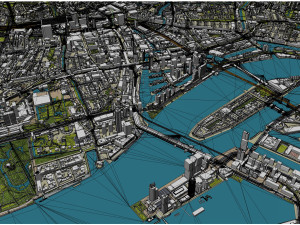 Rotterdam city south holland 40km 3D Model