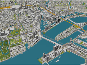 Rotterdam city south holland 40km 3D Model