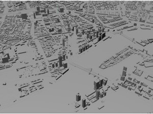 Rotterdam city south holland 40km 3D Model