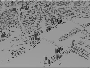 Rotterdam city south holland 40km 3D Model