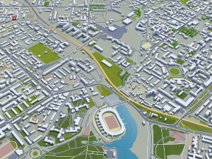 Ryazan city russia 50km 3D Model
