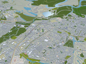 Ryazan city russia 50km 3D Model