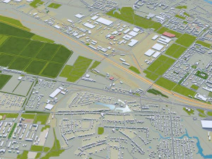 Ryazan city russia 50km 3D Model