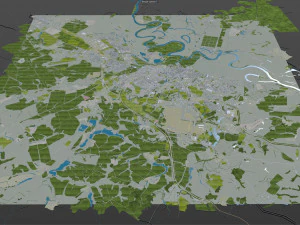Ryazan city russia 50km 3D Model
