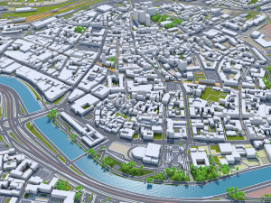 Saarbrucken city germany 40km Model 3D