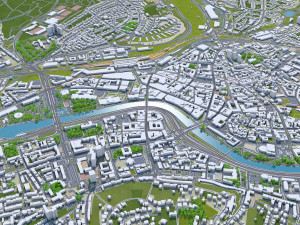 Saarbrucken city germany 40km Model 3D