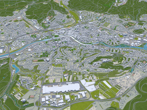Saarbrucken city germany 40km Model 3D