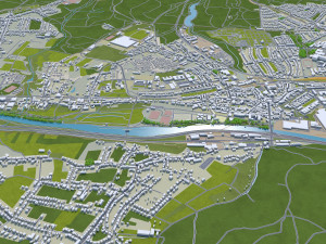 Saarbrucken city germany 40km Model 3D