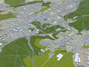 Saarbrucken city germany 40km Model 3D