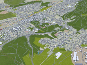 Saarbrucken city germany 40km 3D Model