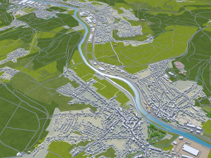 Saarbrucken city germany 40km Model 3D