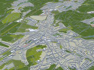 Saarbrucken city germany 40km Model 3D