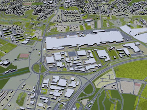 Saarbrucken city germany 40km 3D Model