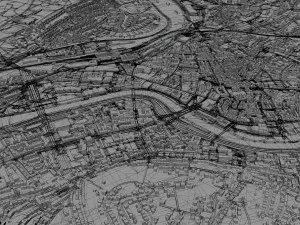 Saarbrucken city germany 40km 3D Model