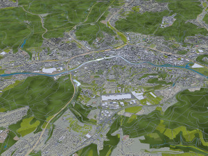 Saarbrucken city germany 40km Model 3D