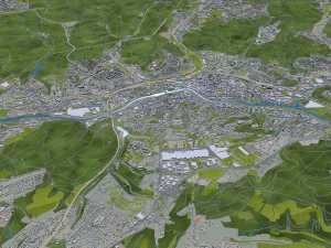 Saarbrucken city germany 40km 3D Model