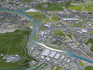 Saarbrucken city germany 40km Model 3D