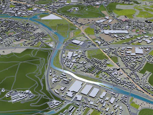 Saarbrucken city germany 40km 3D Model