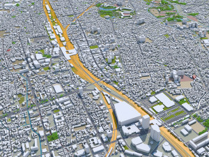 Saitama city japan 40km 3D Model