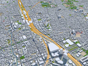 Saitama stad Japan 40 km 3D Model