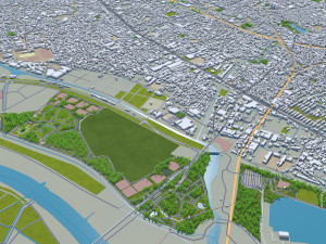 Saitama city japan 40km 3D Model
