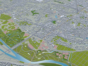 Saitama city japan 40km 3D Model