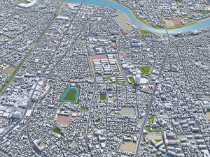 Sakai city japan 50km 3D Model