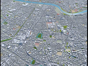 Sakai city japan 50km 3D Model