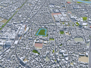Sakai city japan 50km 3D Модель