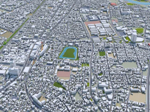 Sakai city japan 50km 3D Model