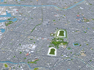 Sakai city japan 50km 3D Модель