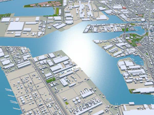 Sakai city japan 50km 3D Model