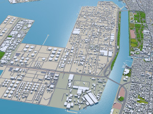 Sakai city japan 50km 3D Модель