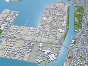 Sakai city japan 50km 3D Model