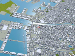 Sakai city japan 50km 3D Model