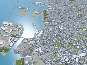 Sakai city japan 50km 3D Model