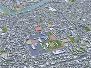 Sakai city japan 50km 3D Модель